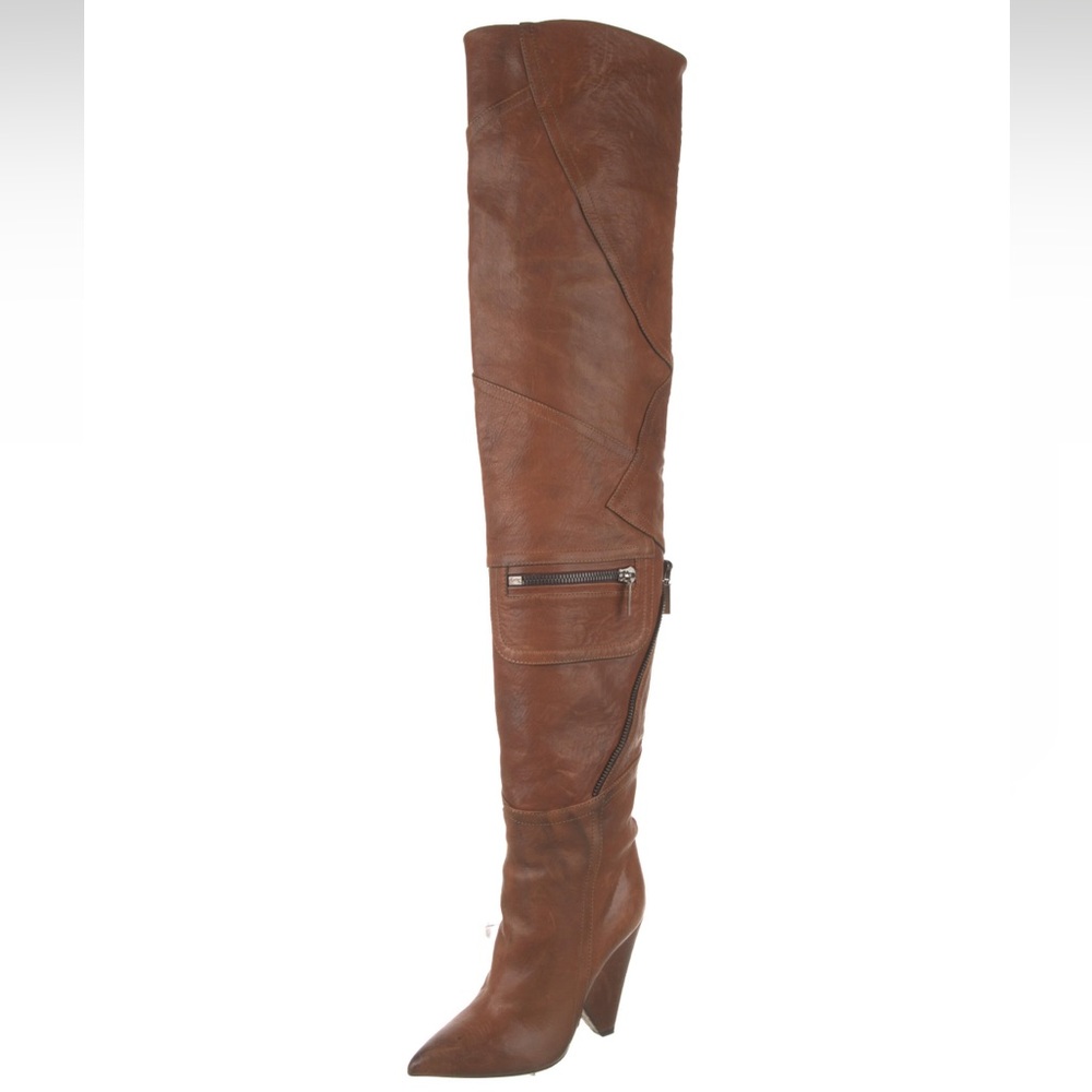 Saint Laurent leather over the knee boots - Picture 4 of 5